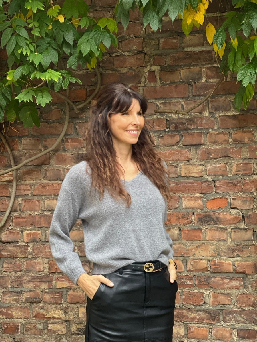 Pullover Babyalpaca V-Ausschnitt Basic