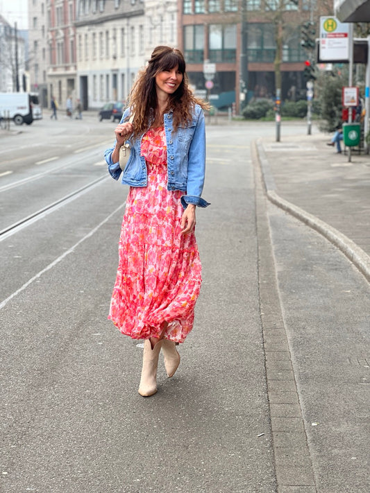 Place du Soleil Kleid Flower Strapless