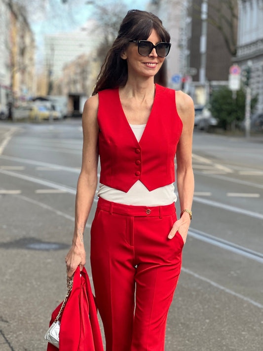Fracomina Weste fitted red